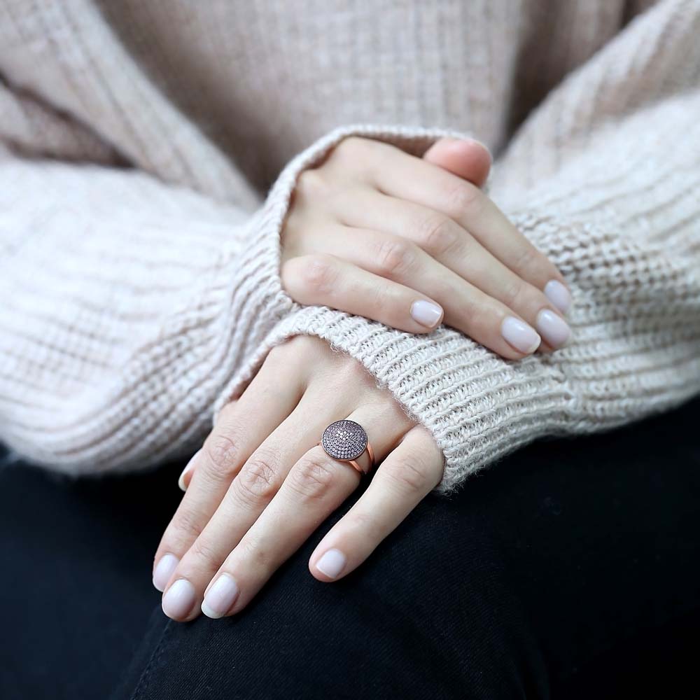 Silver Rounded Cluster Design Ring, Wholesale Handcrafted 925 Sterling Silver Jewelry Ring